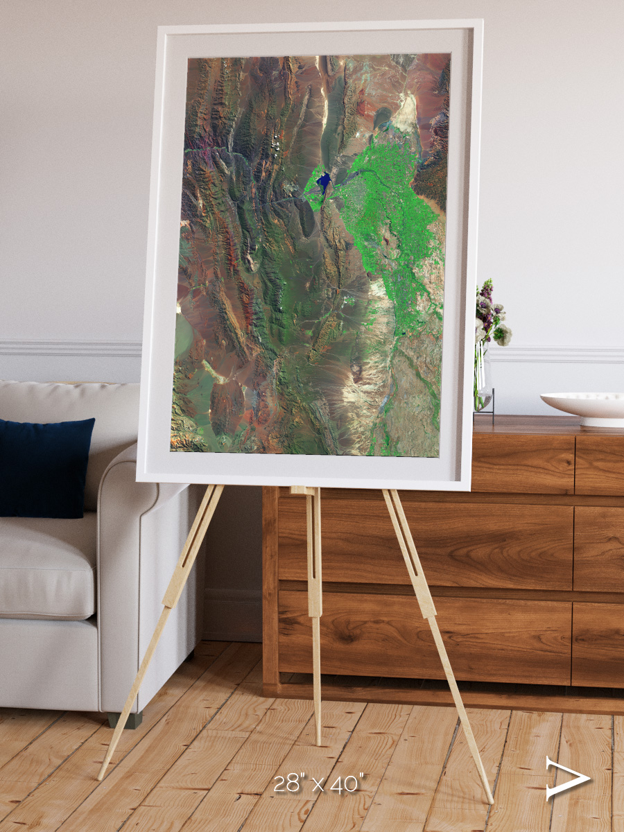 Channel Lines, Barreal Blanco Framed & Mounted Print