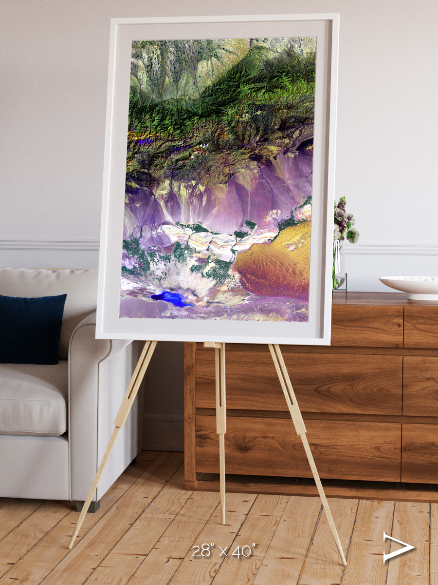 Saline Patterns, Bogda Mountains Framed & Mounted Print