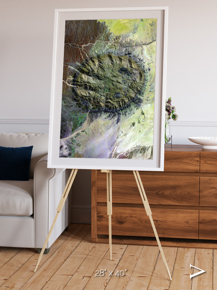 Windwritten Dunes, Brandberg Massif Framed & Mounted Print