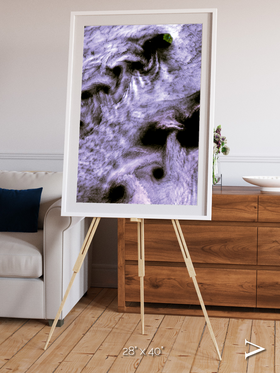 Vortices over Broutona, Kuril Islands Framed & Mounted Print