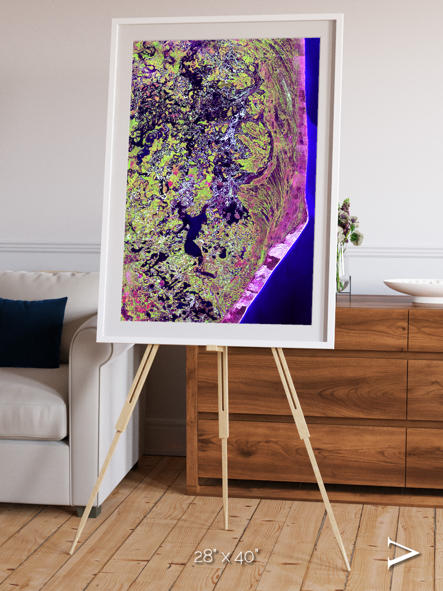 Wetland Mosaic, Cabo San Antonio Framed & Mounted Print