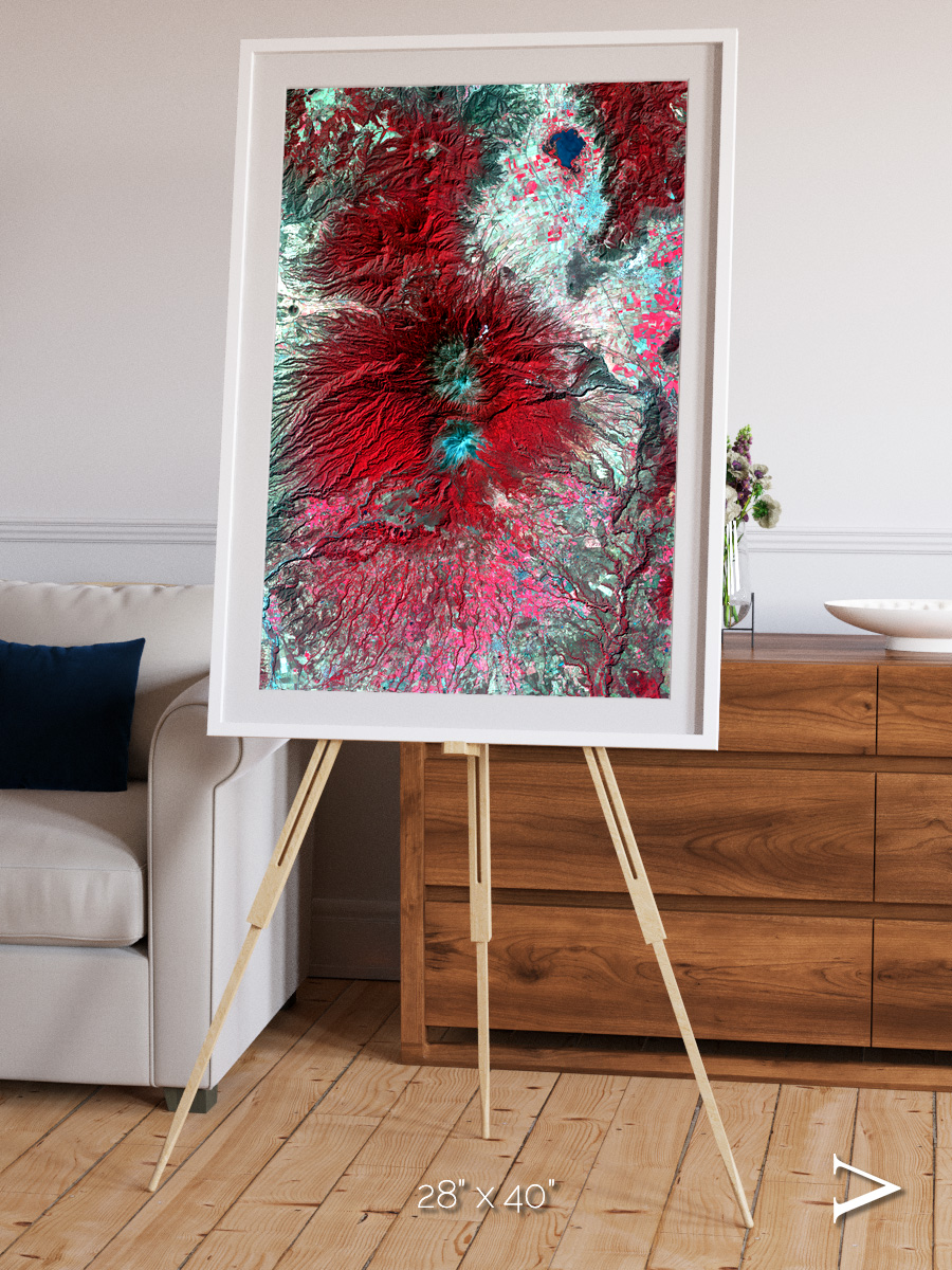 Lava Lines, Colima Volcano Framed & Mounted Print