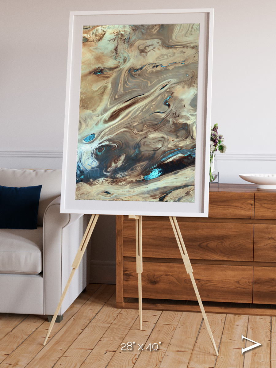 Saline Patterns, Dasht-e Kevir Framed & Mounted Print