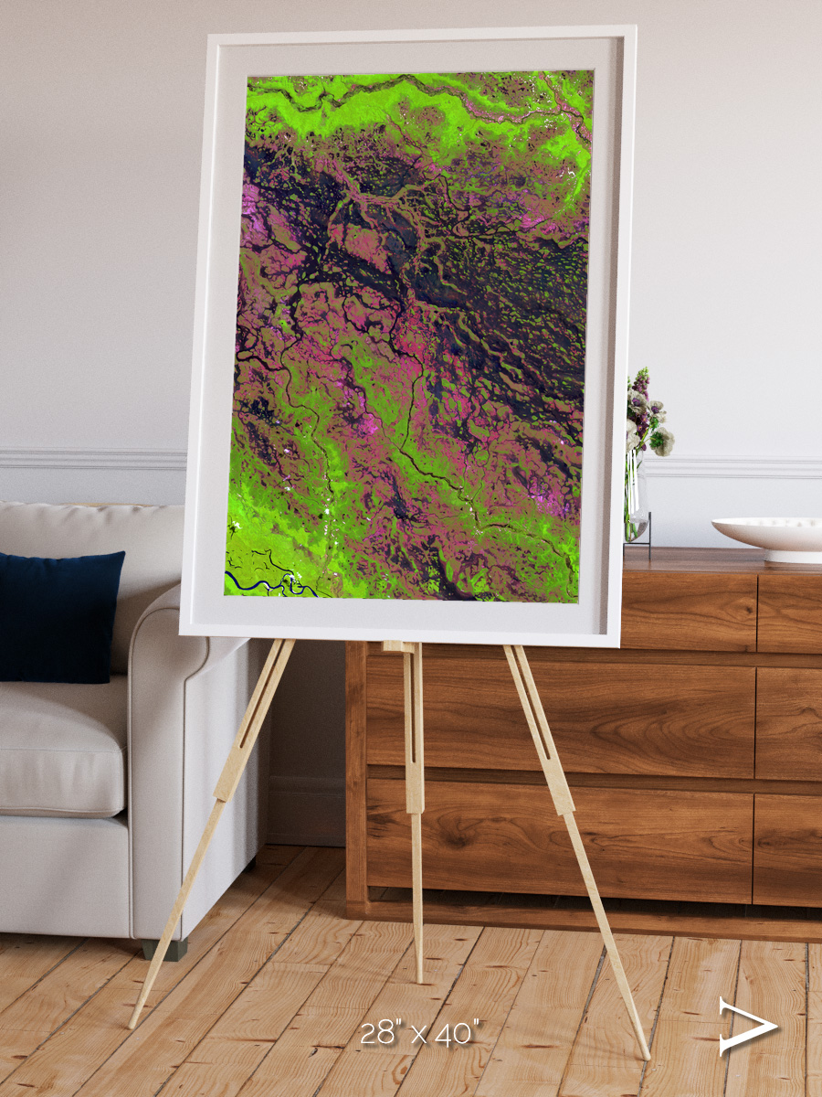 Channel Lines, Demini River Framed & Mounted Print
