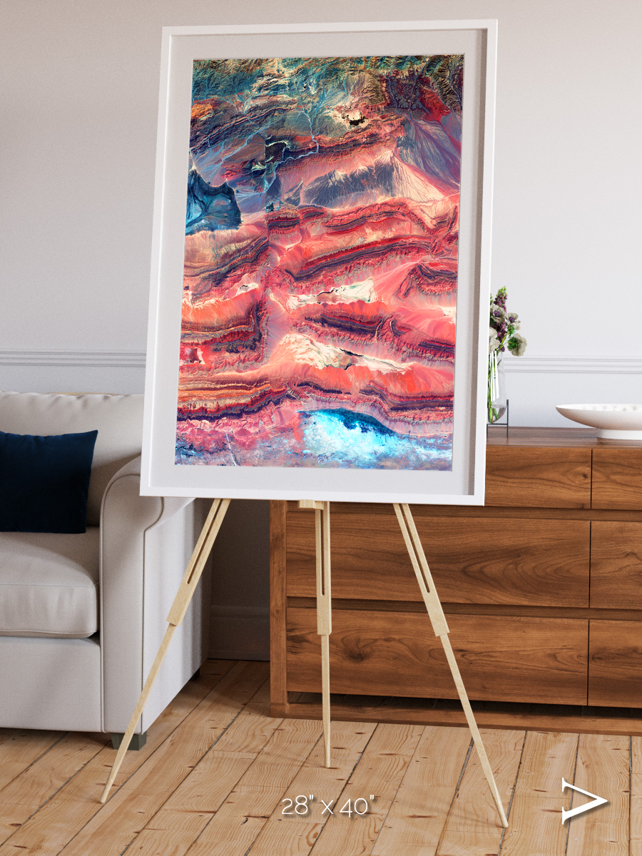 Fractured Earth, Western China Framed & Mounted Print