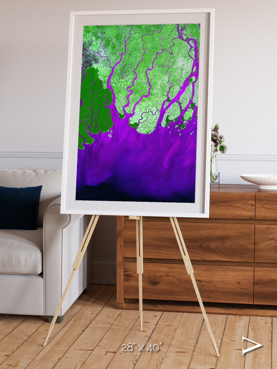 Delta Mosaic, Ganges River Delta Framed & Mounted Print