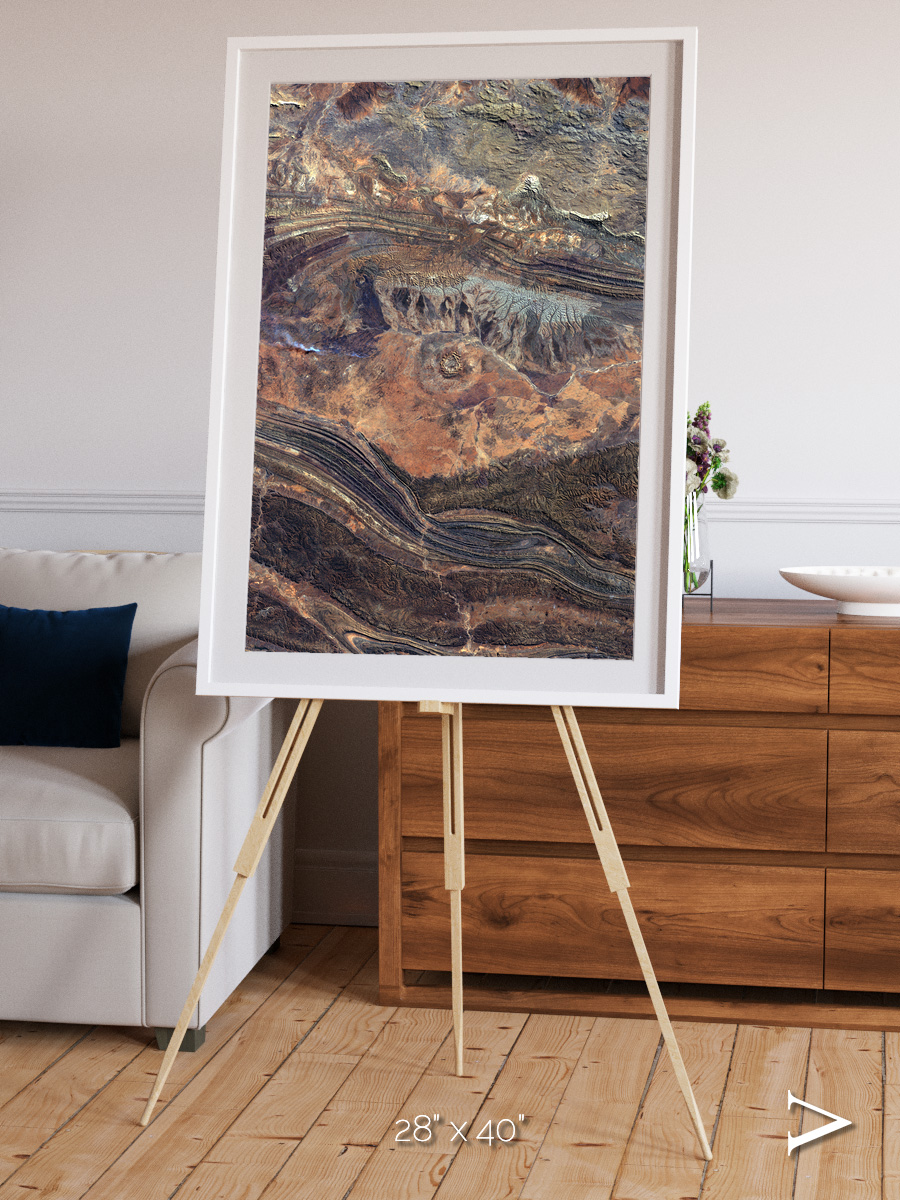 Volcanic Palette, Gosses Bluff Framed & Mounted Print