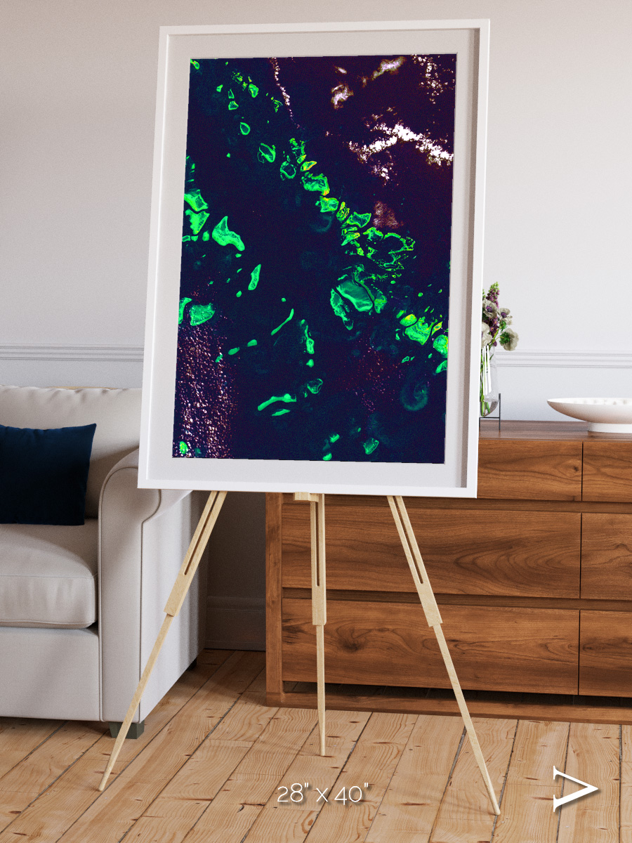 Patterned Ground, Great Barrier Reef Framed & Mounted Print