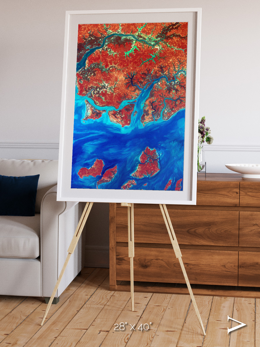 River and Plain, Guinea-Bissau Framed & Mounted Print