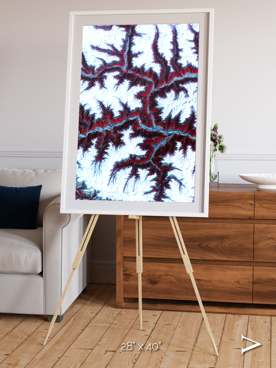 Ribbon River, Himalayas Framed & Mounted Print