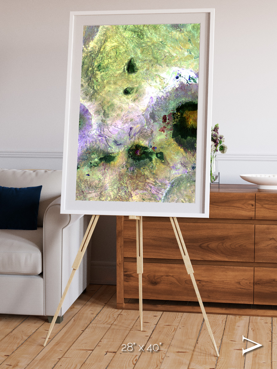 Folded Ridges, Kilimanjaro Framed & Mounted Print