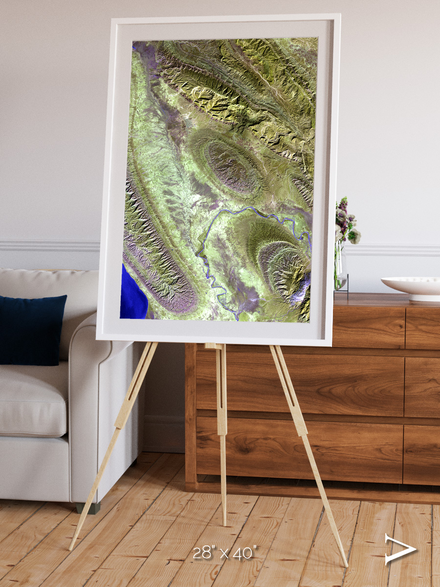 Channel Lines, Konari Iran Framed & Mounted Print