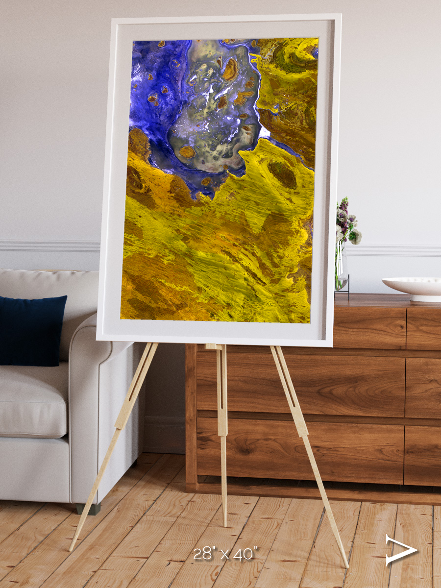 Saline Patterns, Lake Disappointment Framed & Mounted Print