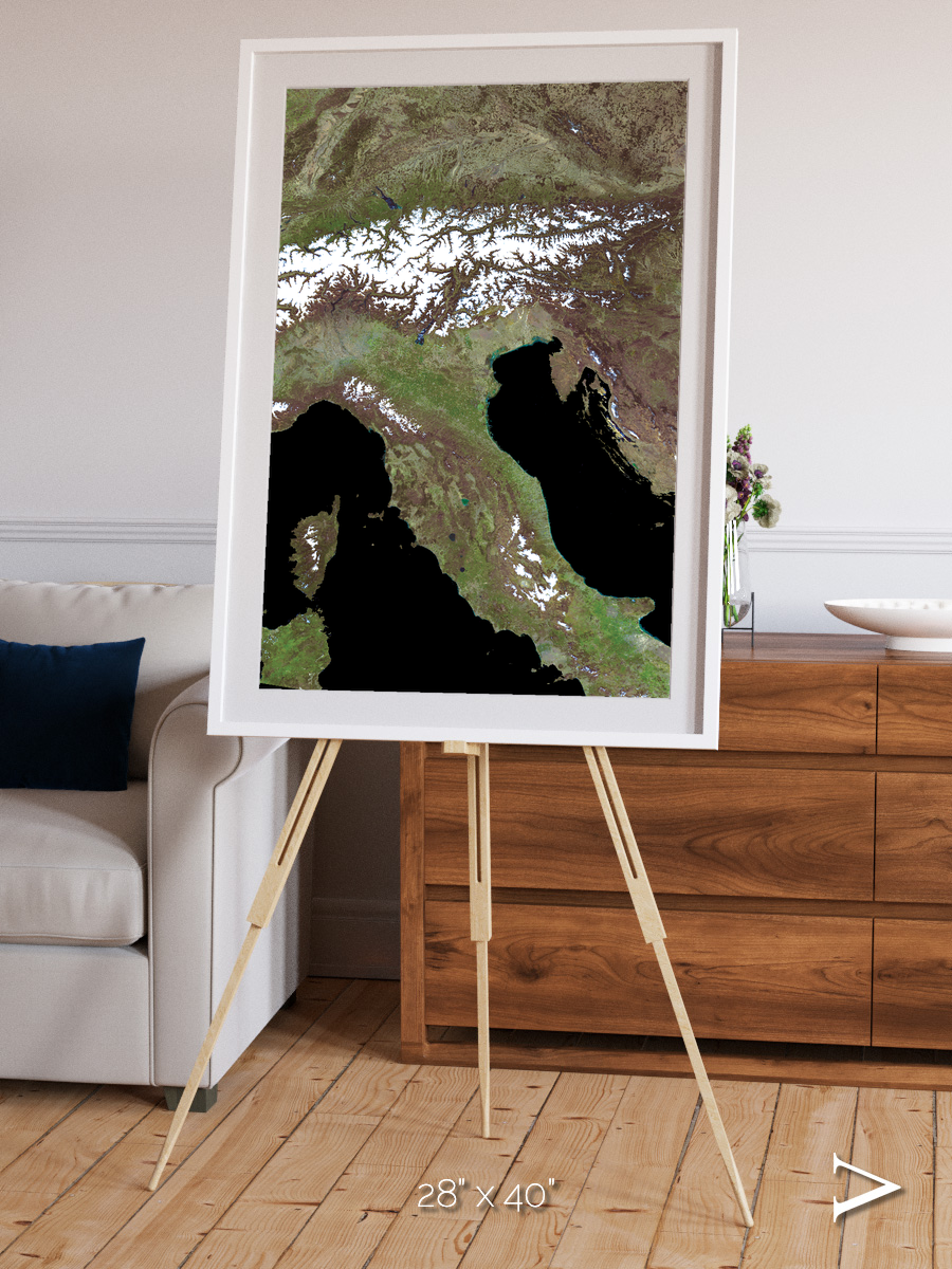 Tidal Patterns, Mediterranean Sea Framed & Mounted Print