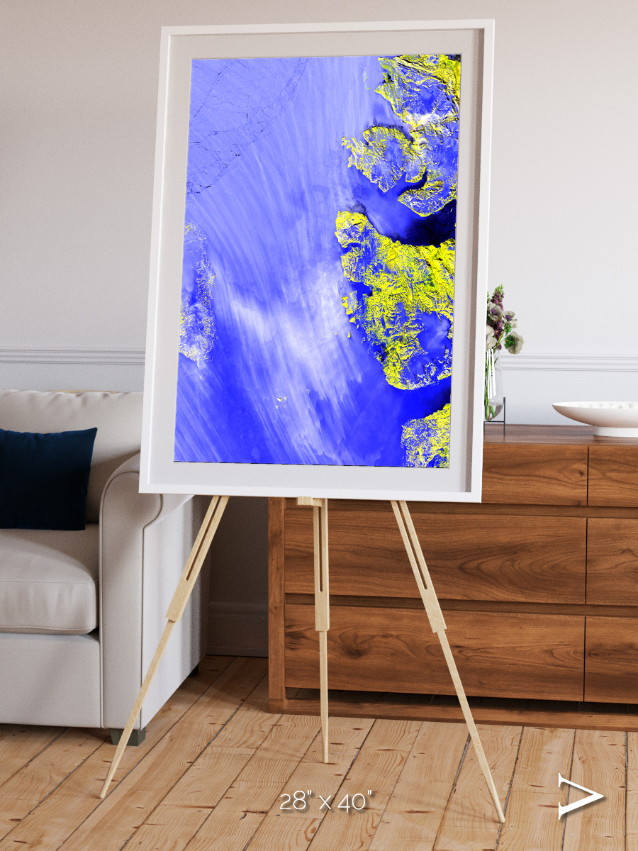 Islands in Snow, High Arctic Framed & Mounted Print