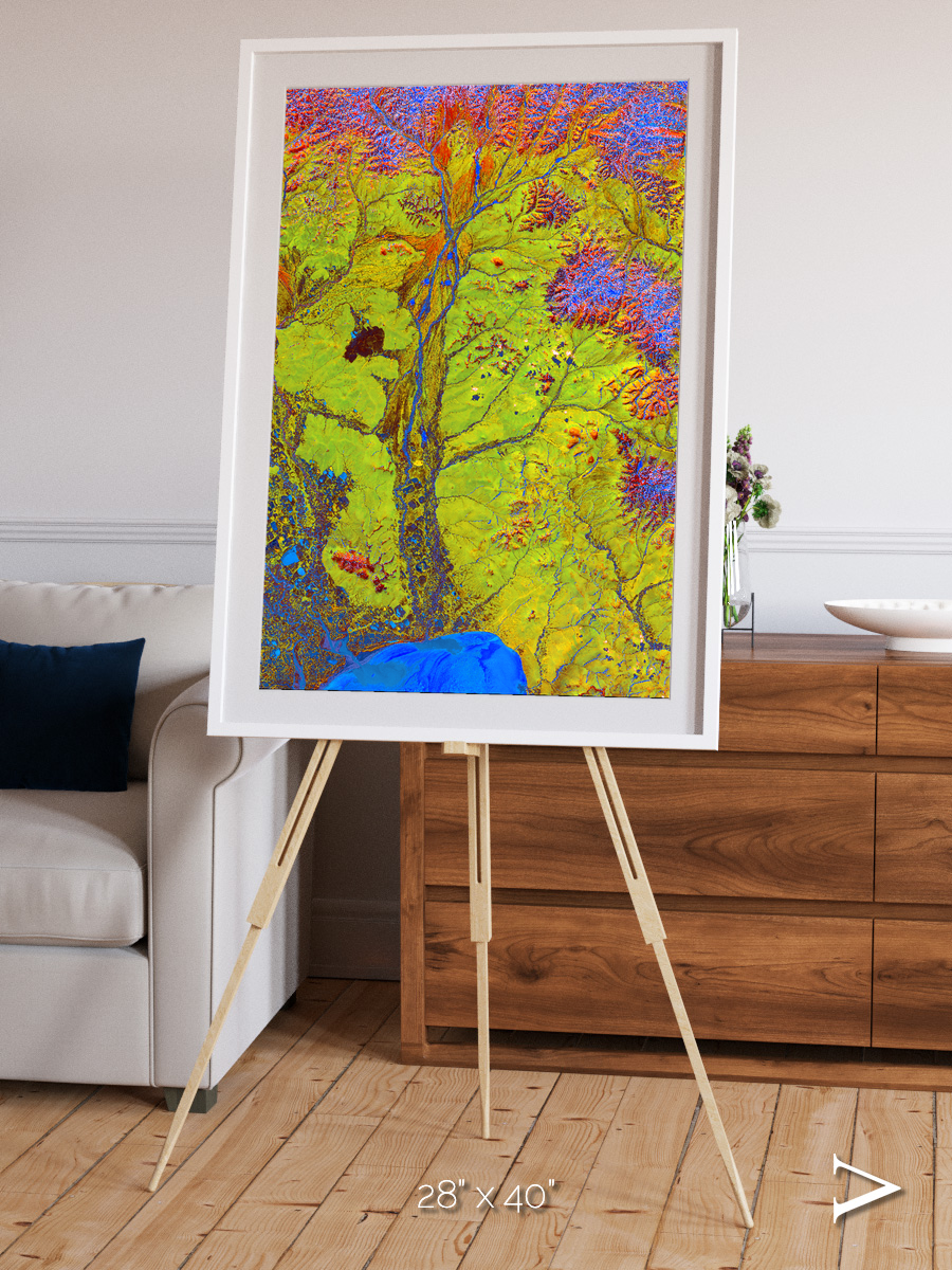 Glacial Ribbons, Chaunskaya Bay Framed & Mounted Print