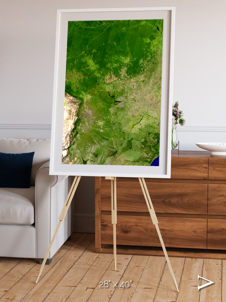 Ribbon River, South America Framed & Mounted Print