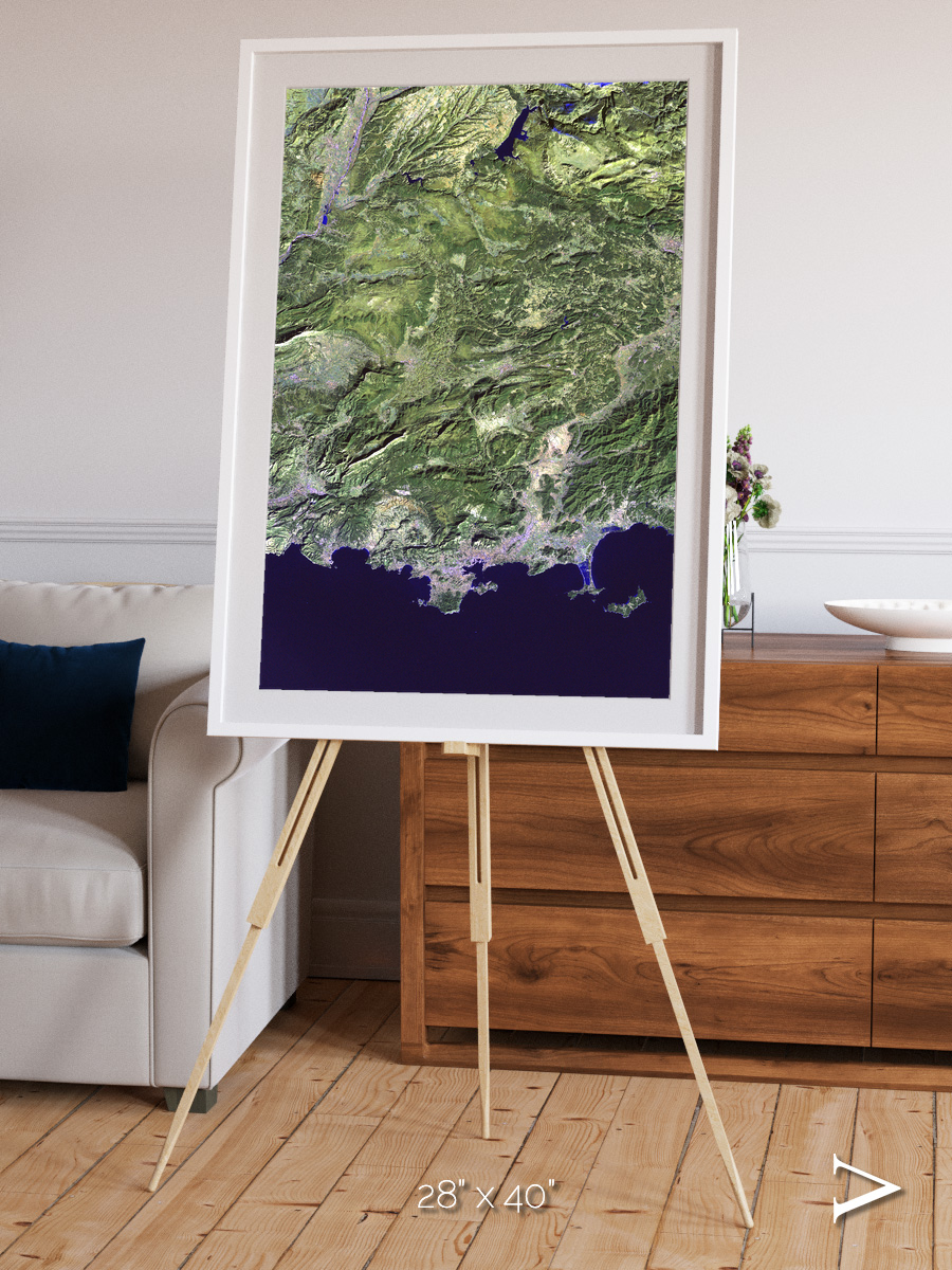 Bay and Shore, Southern Coast of France Framed & Mounted Print