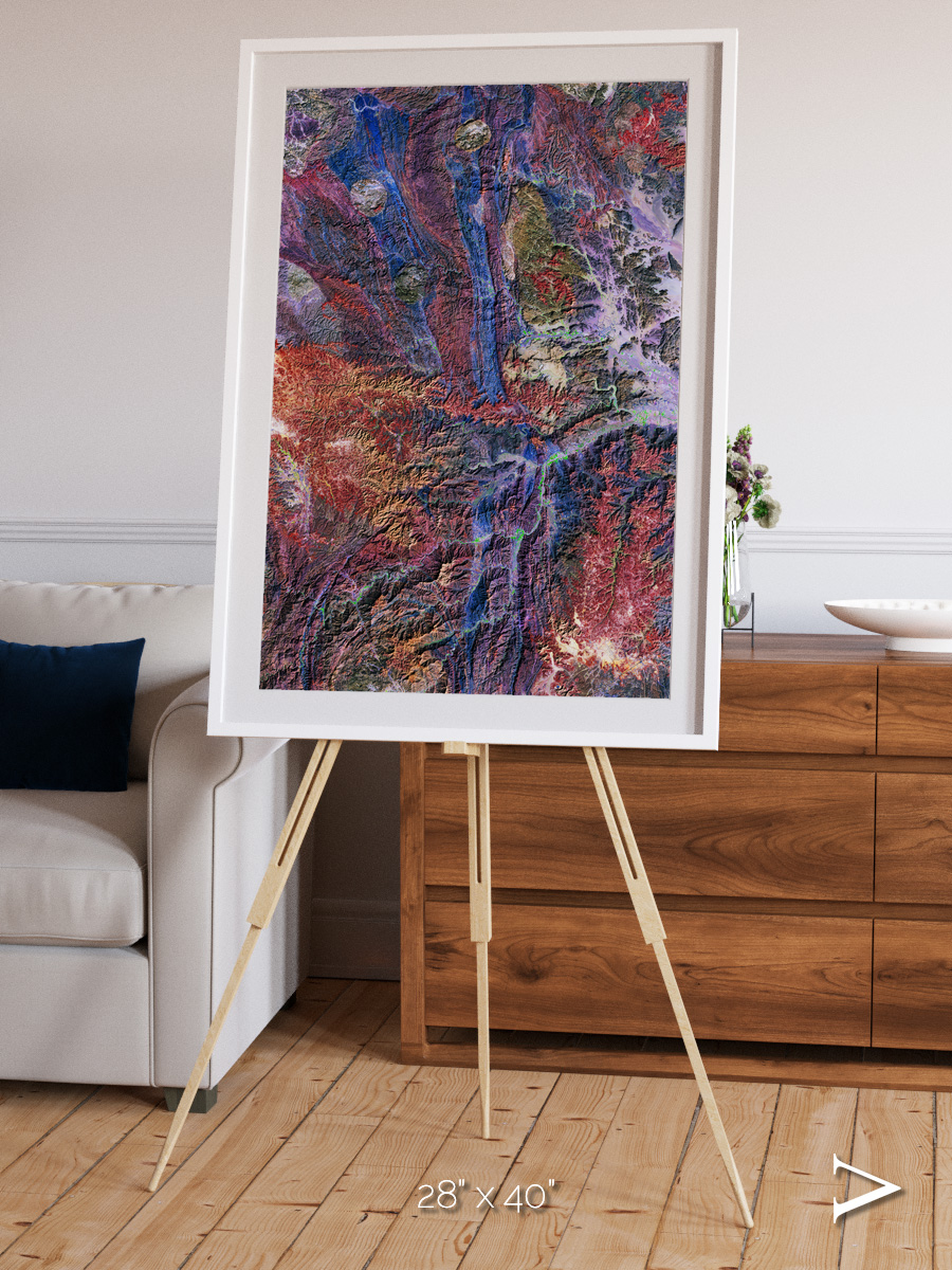 Geologic Tapestry, Asharah Fault Zone Framed & Mounted Print