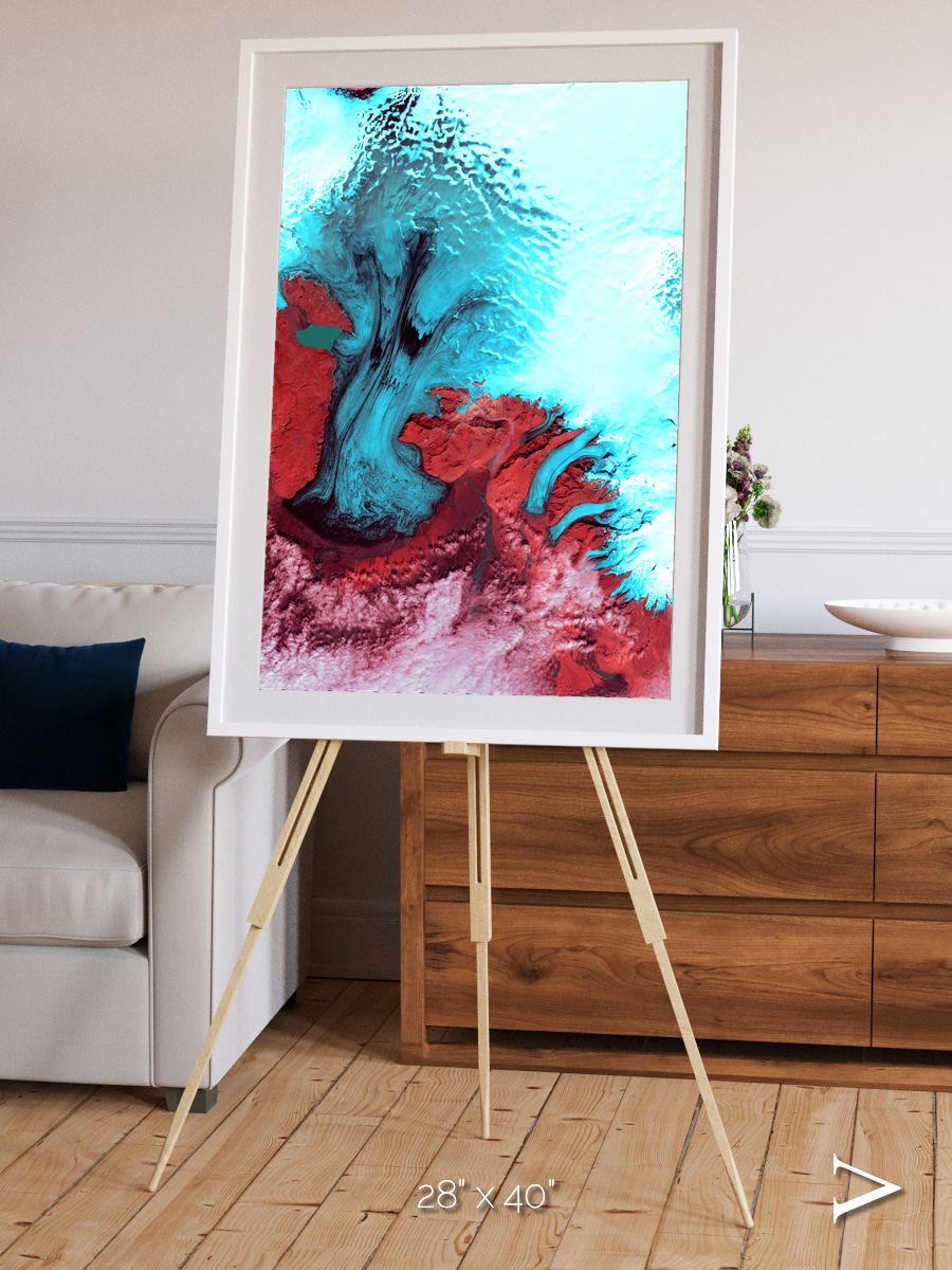 Polar Flow, Vatnajokull Glacier Ice Cap Framed & Mounted Print