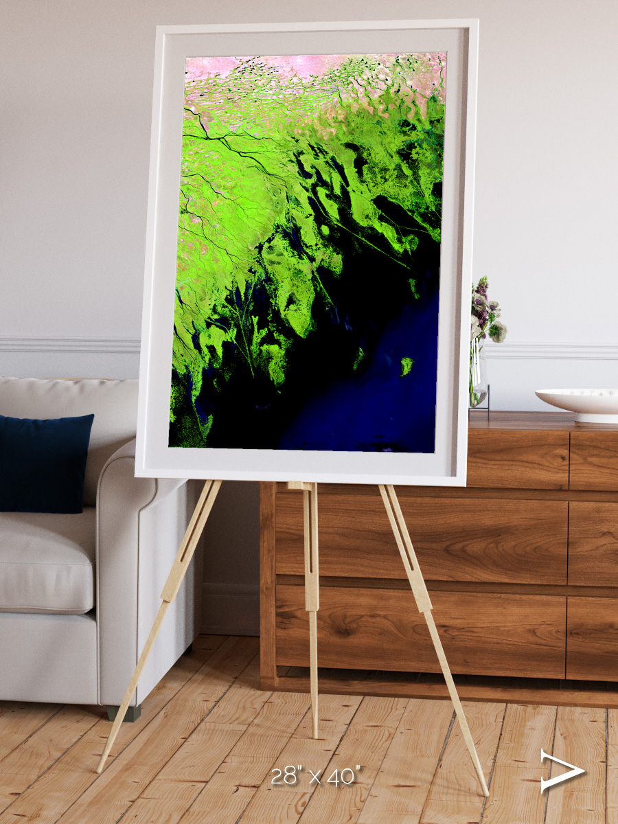 Delta Mosaic, Volga River Delta Framed & Mounted Print