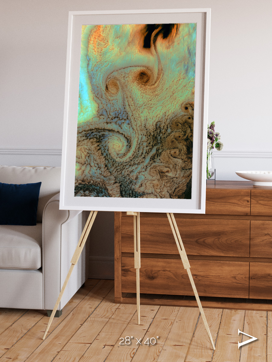 Atmospheric Patterns, Von Karman Vortices Framed & Mounted Print