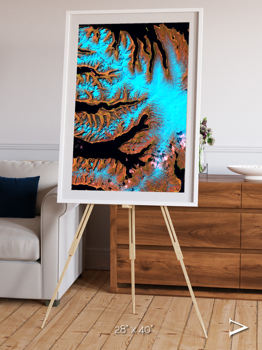 Frozen Currents, West Fjords Framed & Mounted Print