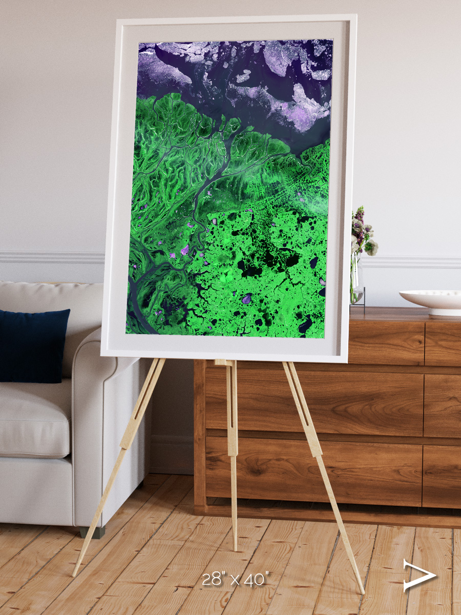 Polar Flow, Yukon Delta Framed & Mounted Print