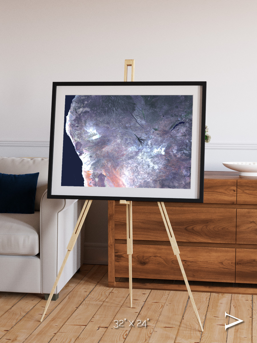 Sunlit Dunes, Africa Framed & Mounted Print