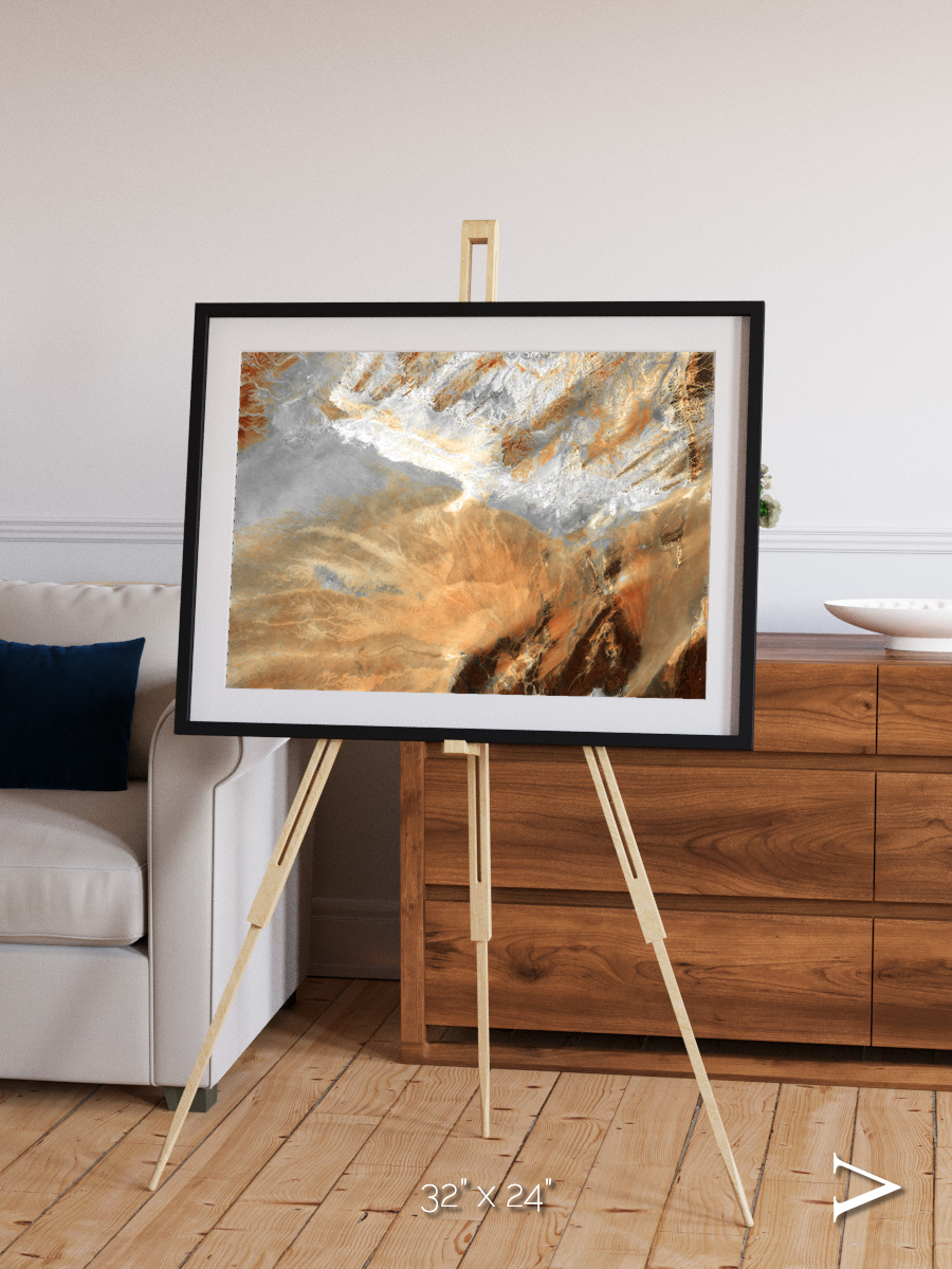 Etched Sands, Algerian Sahara Framed & Mounted Print