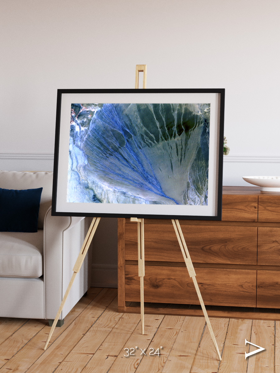Sunlit Dunes, Alluvial Fan Framed & Mounted Print