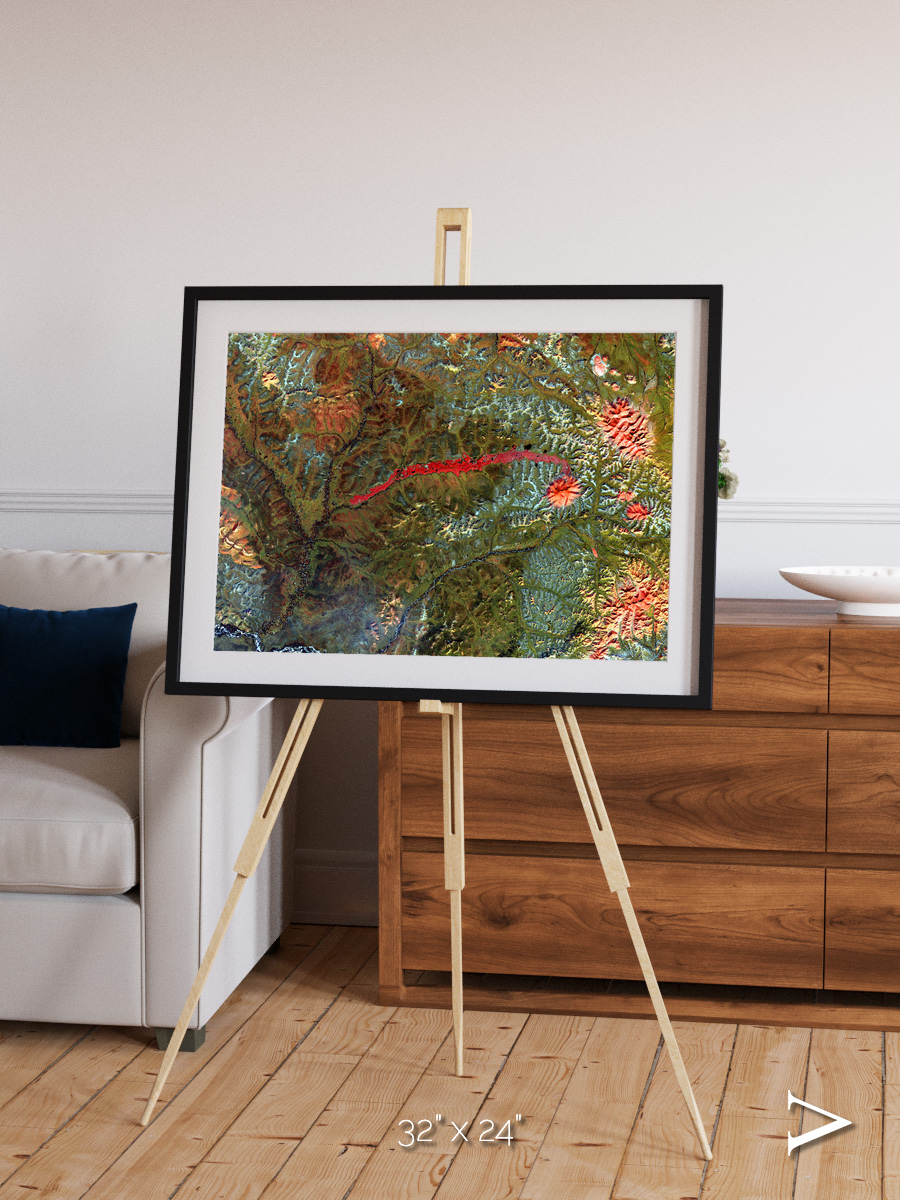 Ash and Stone, Anyuyskiy Volcano Framed & Mounted Print