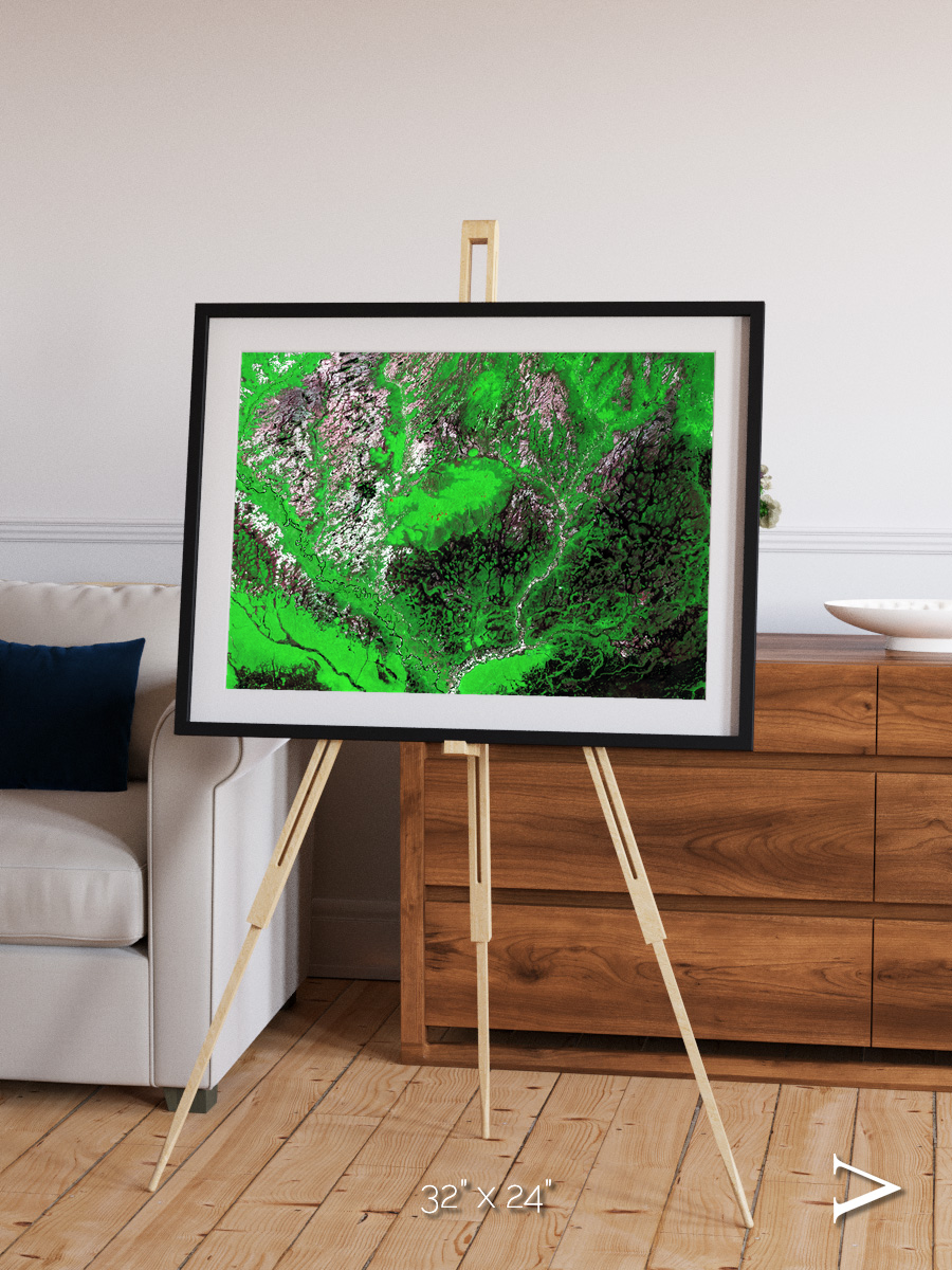Ribbon River, Araca River Framed & Mounted Print