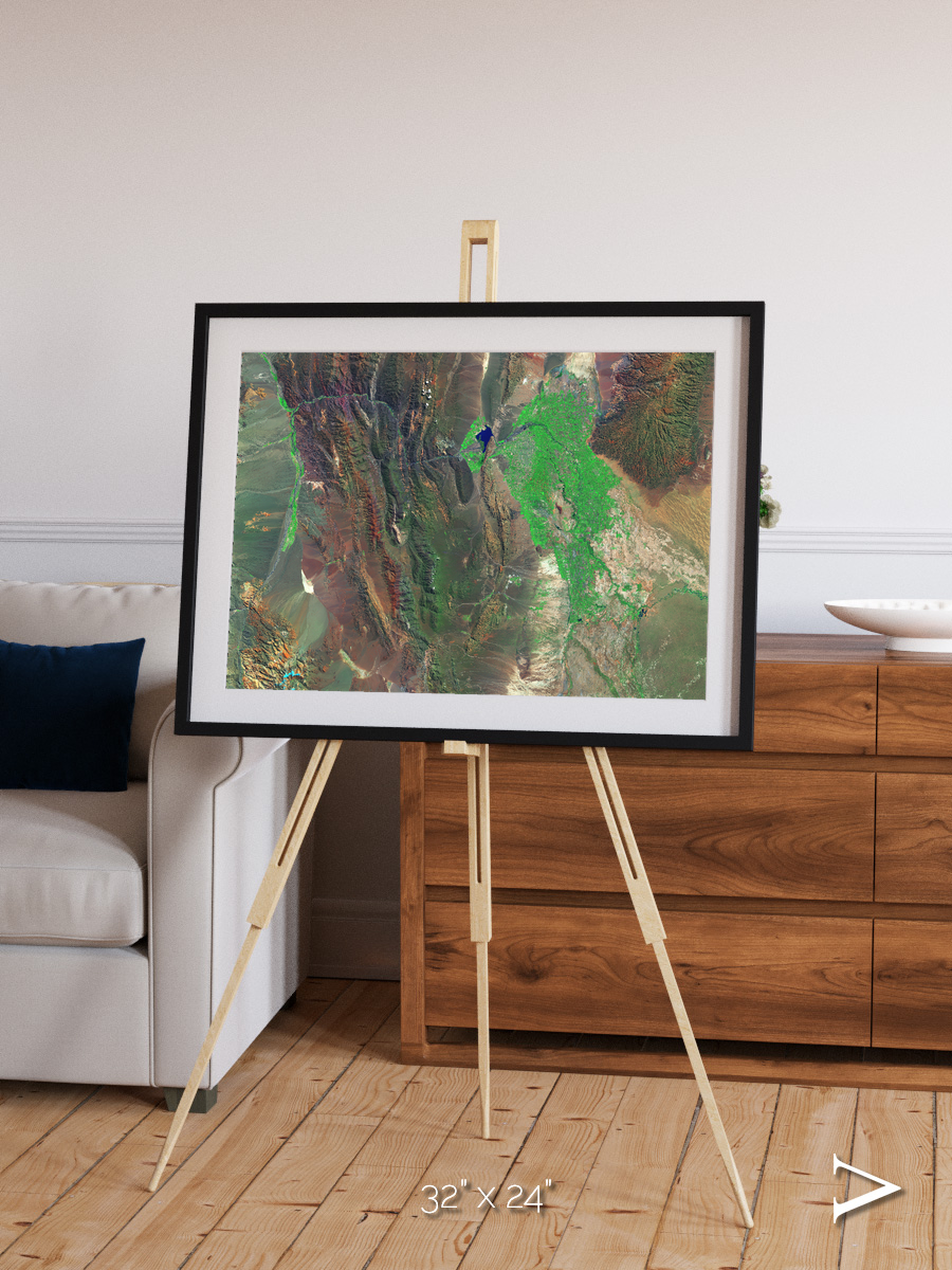 Channel Lines, Barreal Blanco Framed & Mounted Print