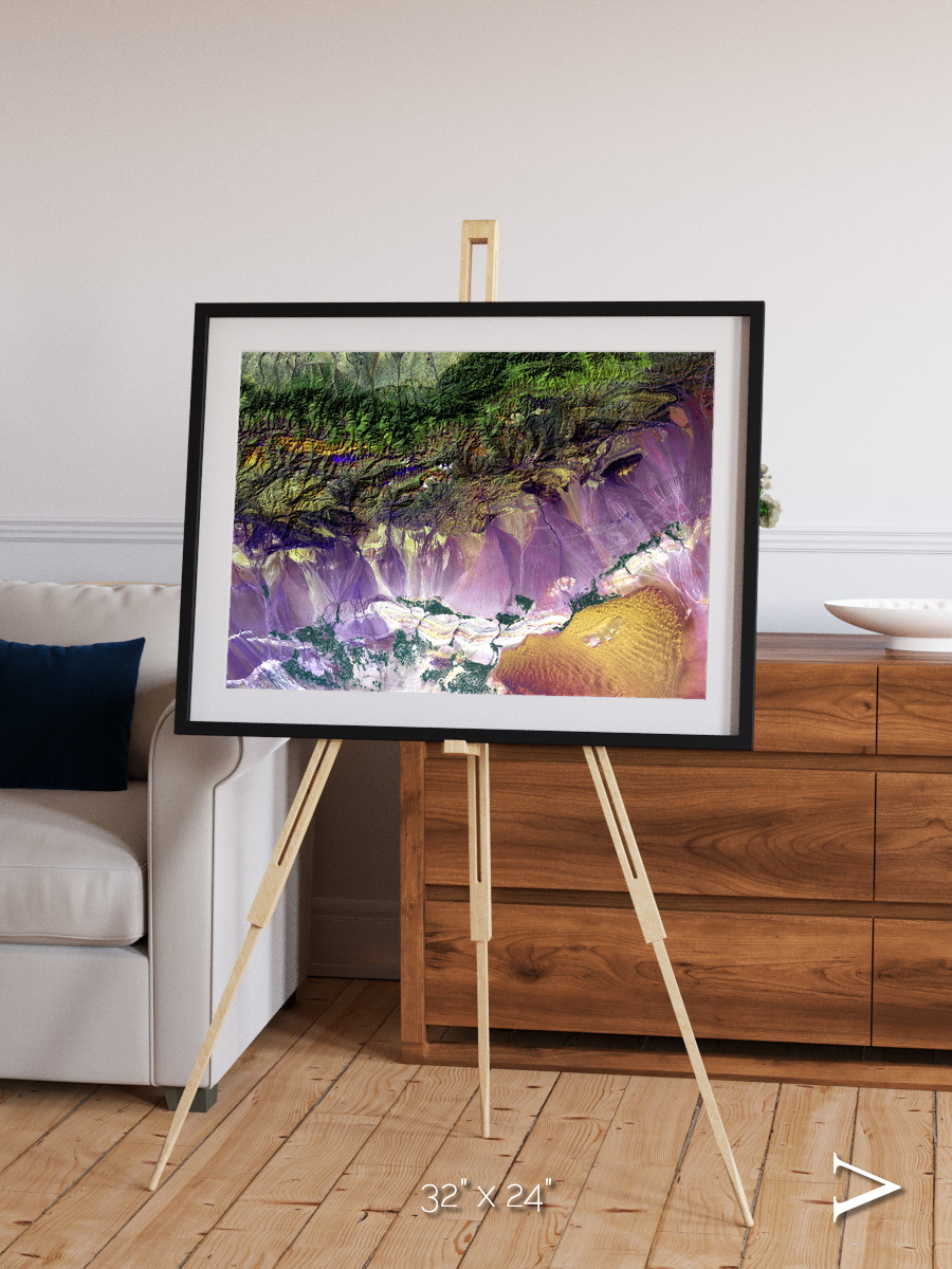 Saline Patterns, Bogda Mountains Framed & Mounted Print