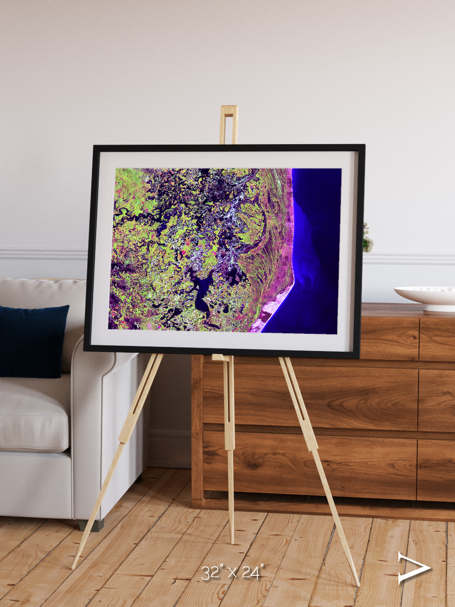 Wetland Mosaic, Cabo San Antonio Framed & Mounted Print