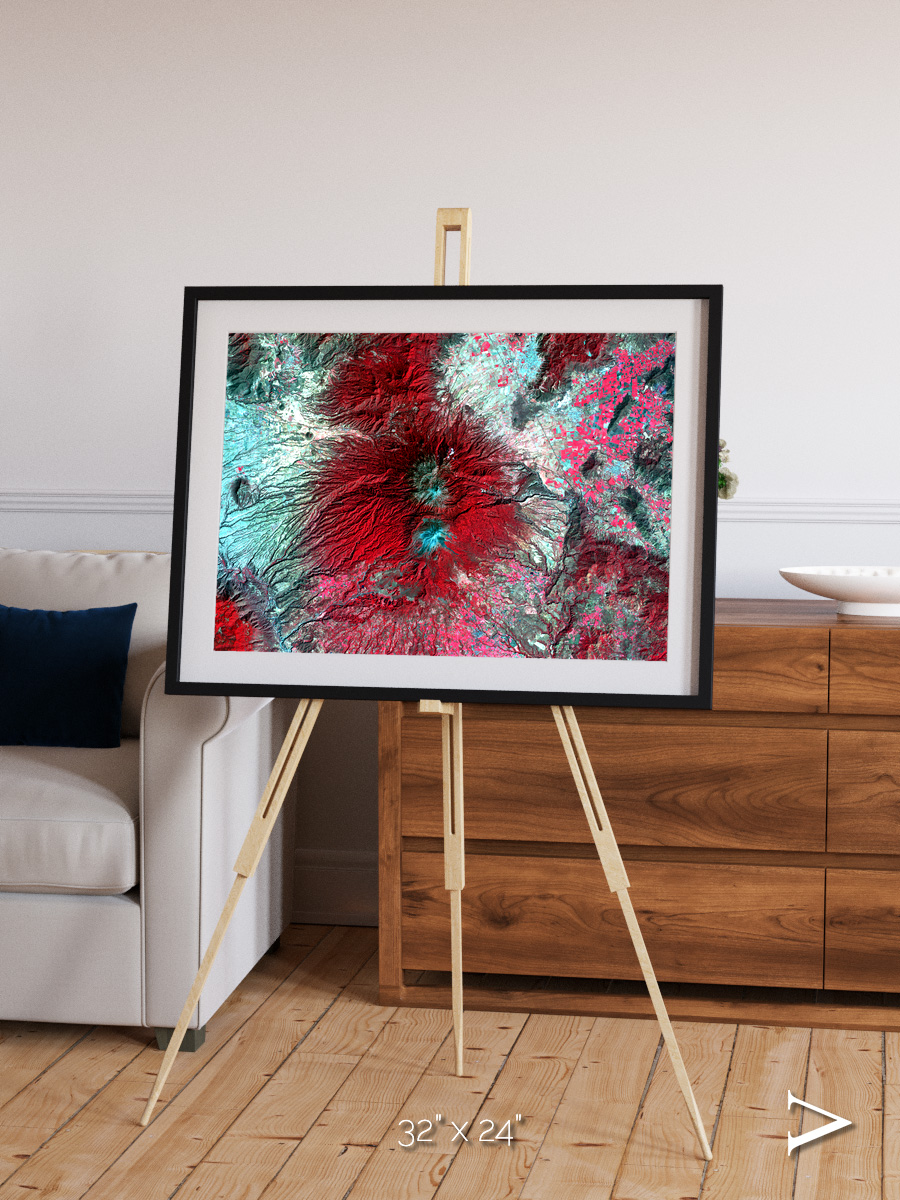 Lava Lines, Colima Volcano Framed & Mounted Print