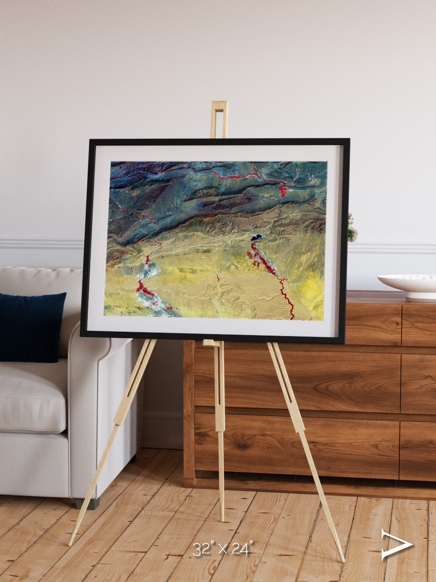 Crimson Veins, Atlas Mountains Framed & Mounted Print