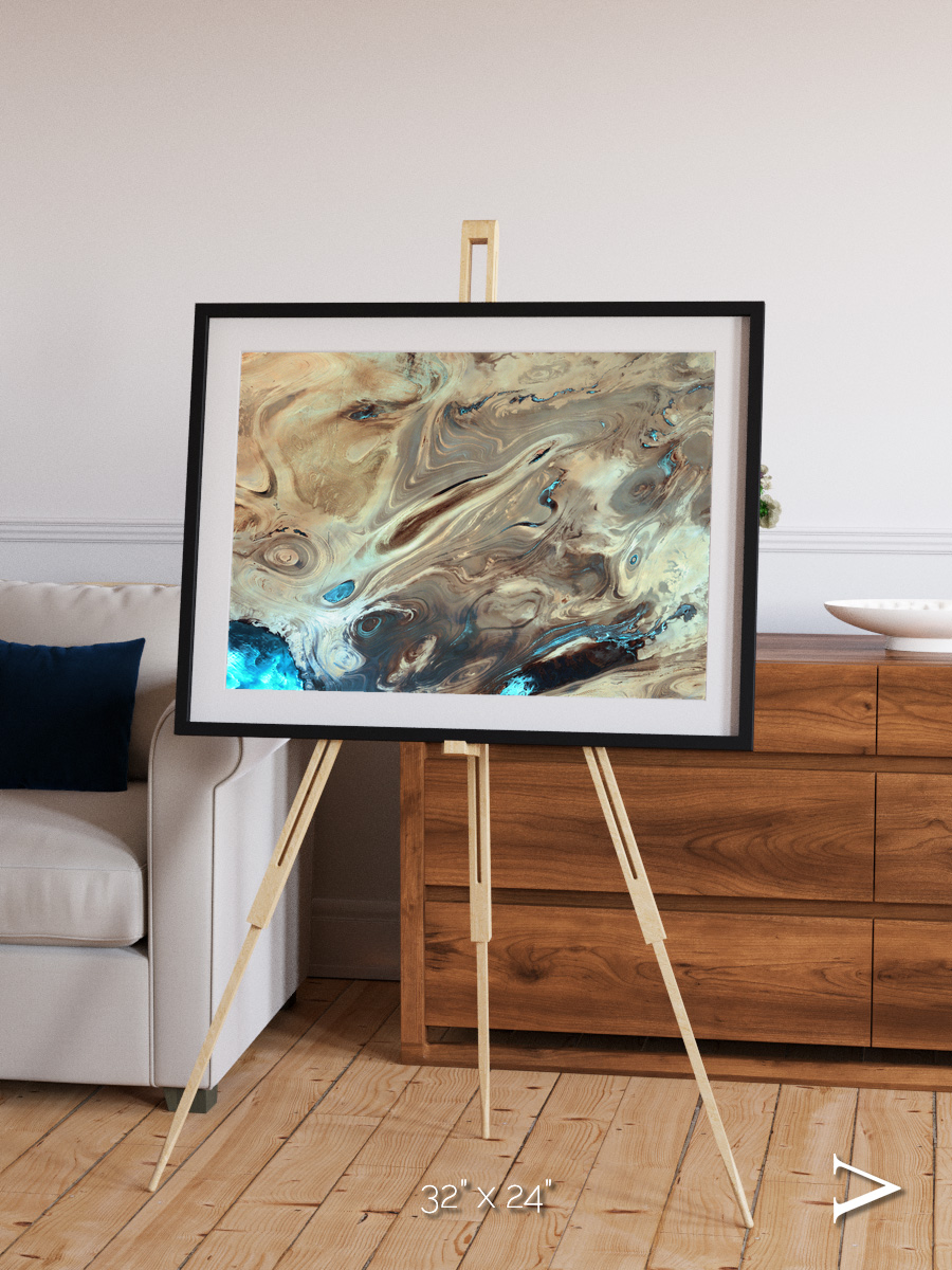 Saline Patterns, Dasht-e Kevir Framed & Mounted Print