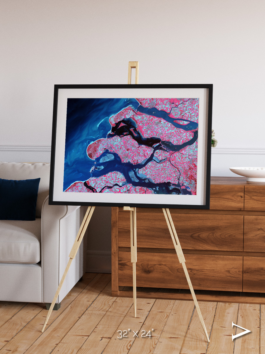 Windward Isles, Delta Region Netherlands Framed & Mounted Print