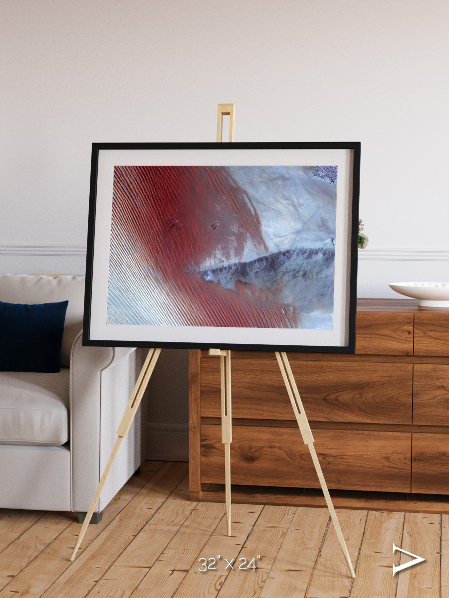 Wind Signatures, Empty Quarter Framed & Mounted Print