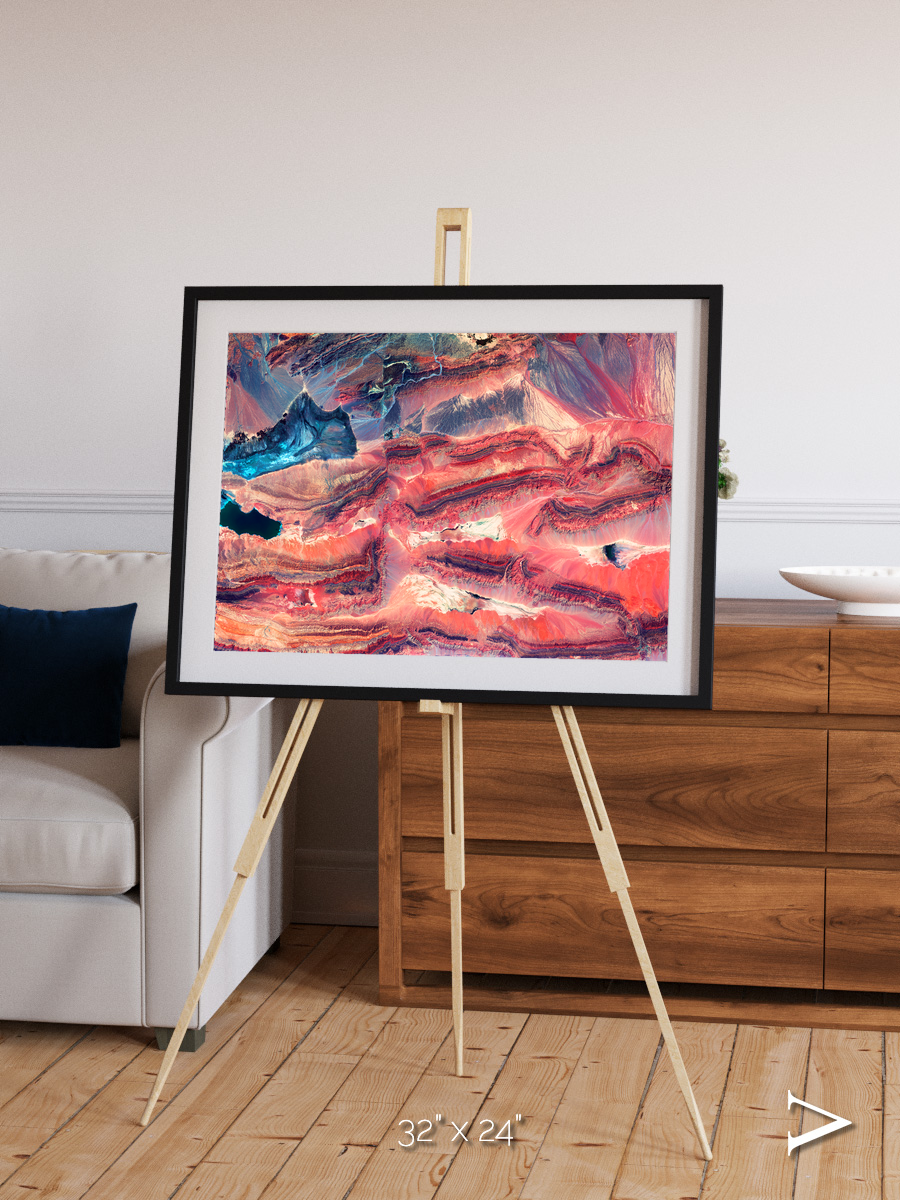 Fractured Earth, Western China Framed & Mounted Print