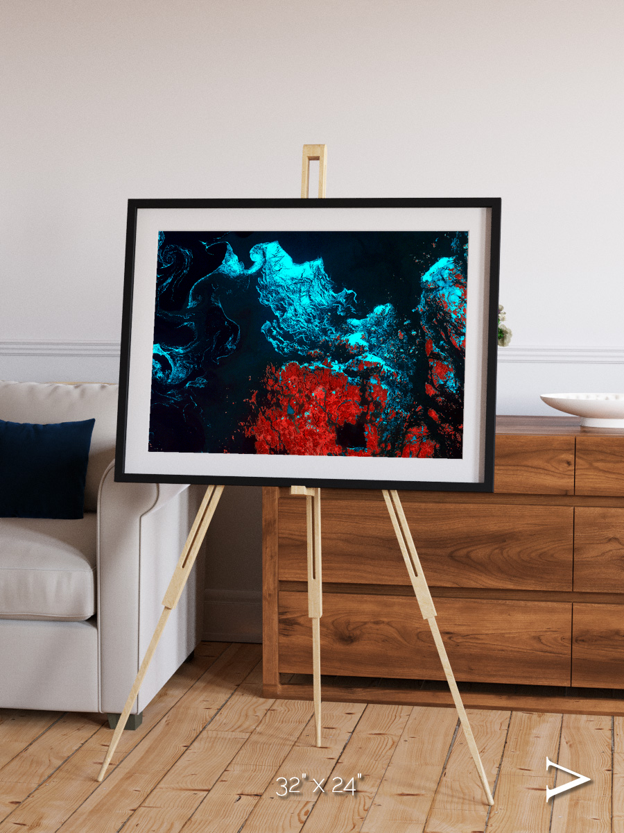 Island Sanctuary, Ghostly Grease Ice Framed & Mounted Print