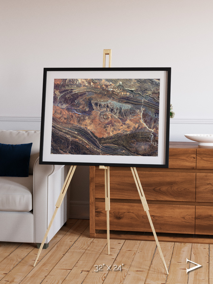 Volcanic Palette, Gosses Bluff Framed & Mounted Print