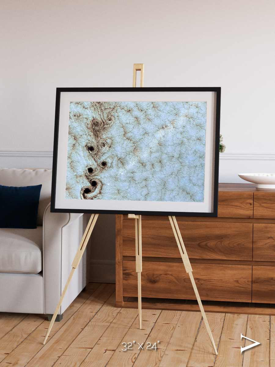 Wind Signatures, Karman Vortices Framed & Mounted Print