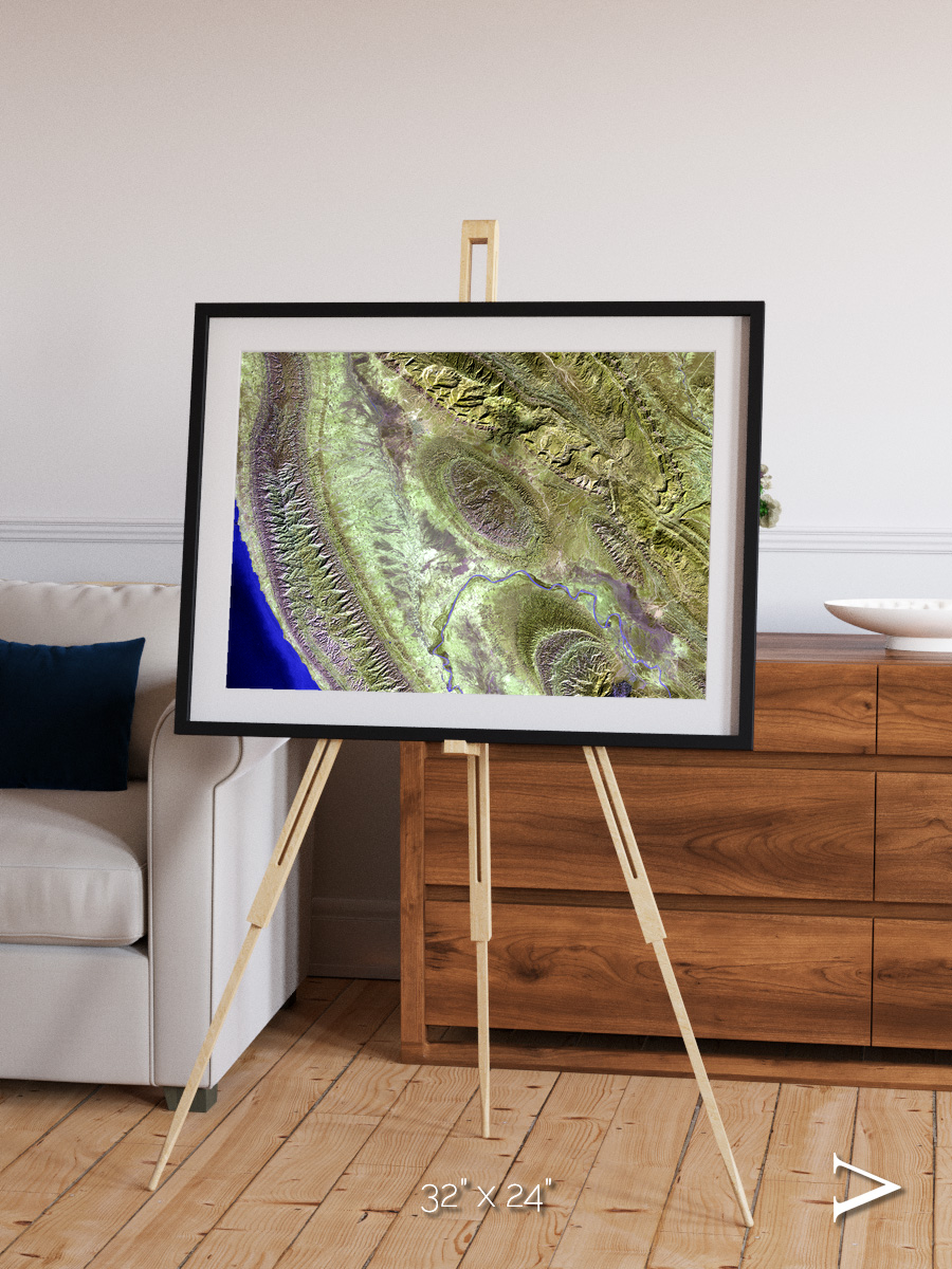 Channel Lines, Konari Iran Framed & Mounted Print