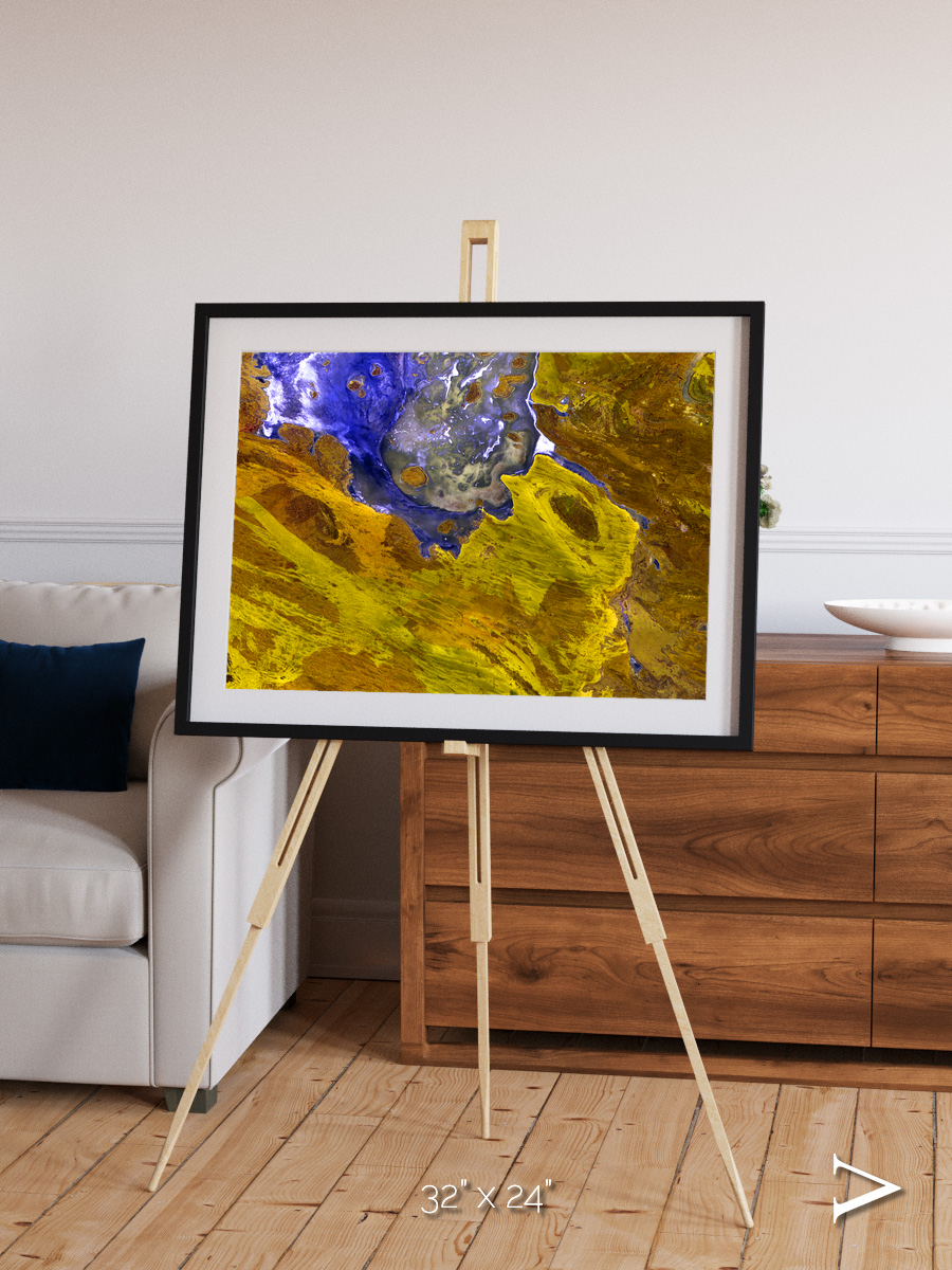 Saline Patterns, Lake Disappointment Framed & Mounted Print