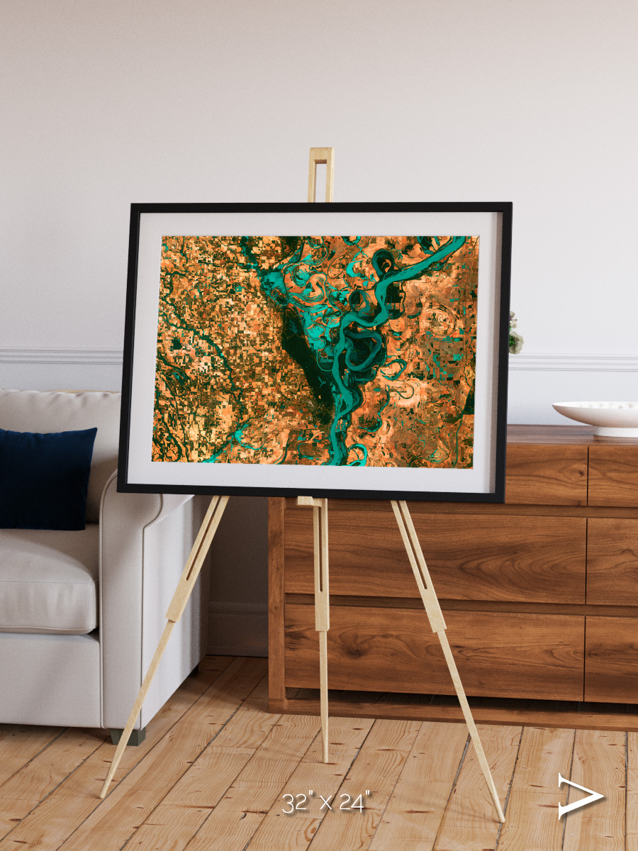 River’s Dance, Mississippi Framed & Mounted Print