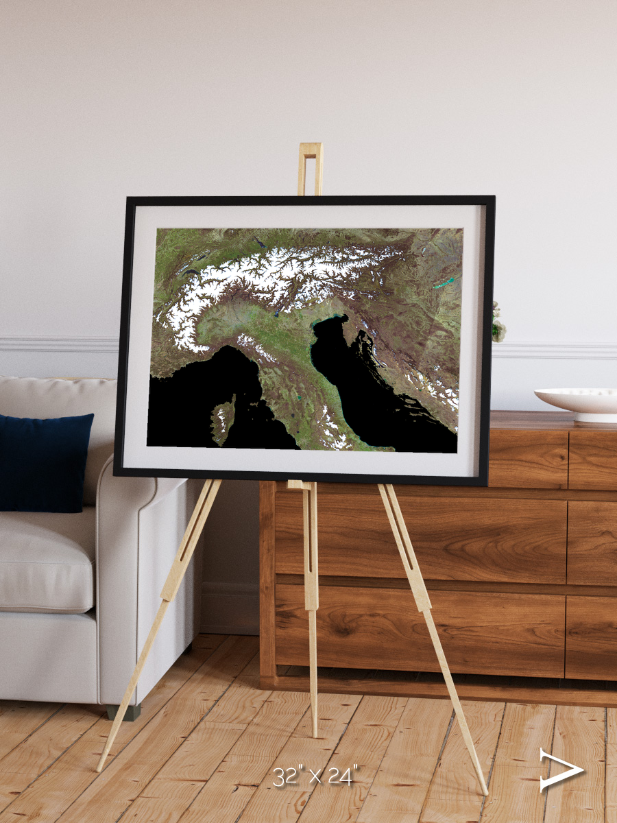 Tidal Patterns, Mediterranean Sea Framed & Mounted Print
