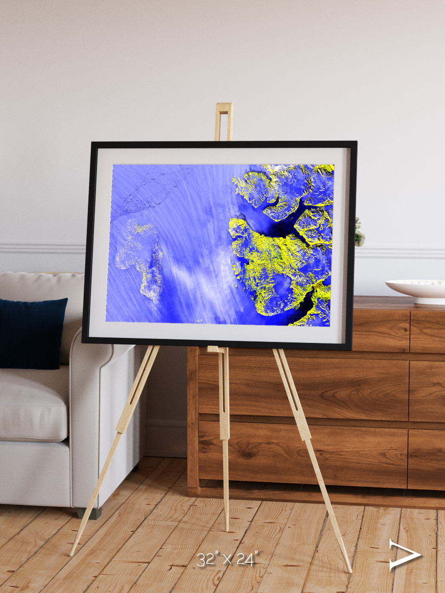 Islands in Snow, High Arctic Framed & Mounted Print